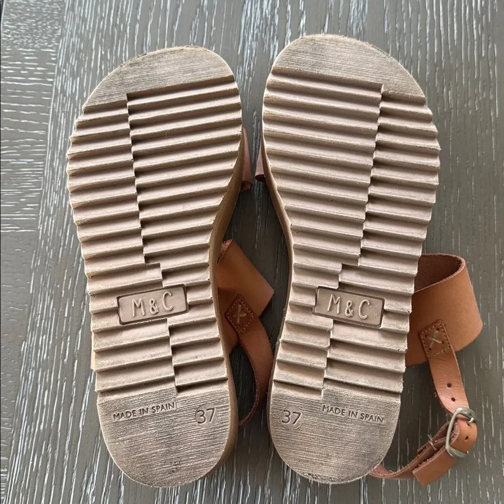 Musse & Cloud Natural Tan Strappy Sandals Platform Casual Boho Women’s Size EU37